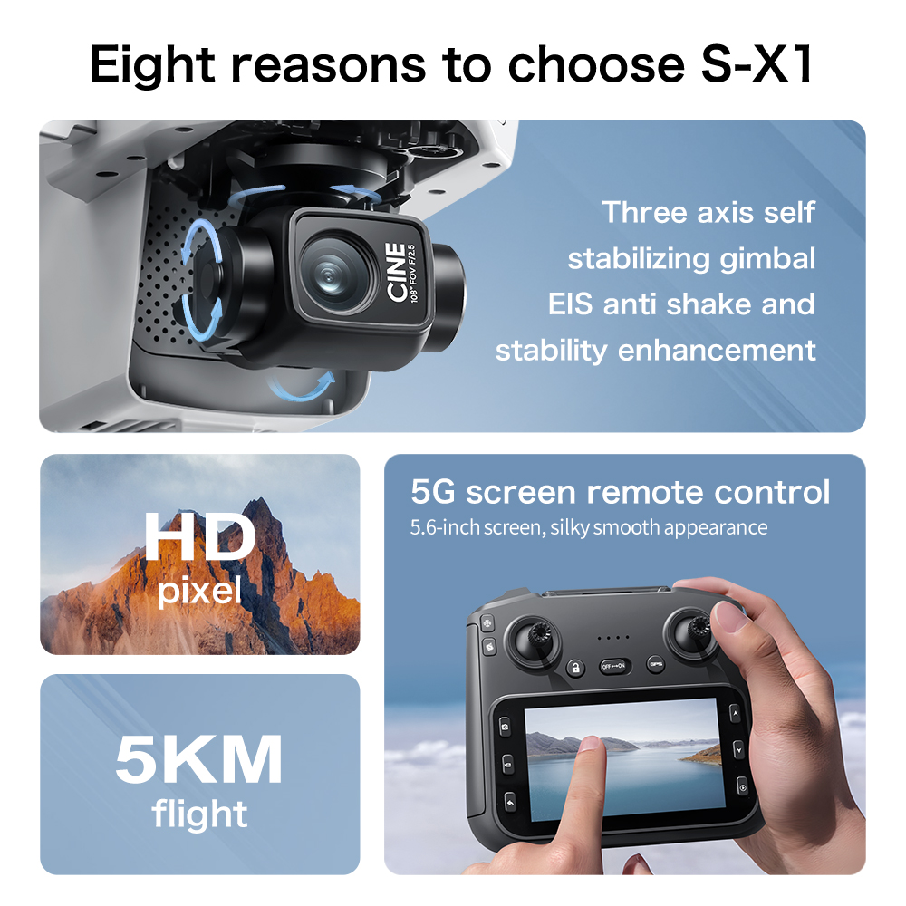 Oryginalny dron S-X1 8K HD Pro – Drone Camera Night Vision recenzja i cena
